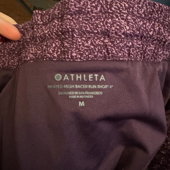Athleta Mesh Racer Shorts 4' - Picture 3 of 4